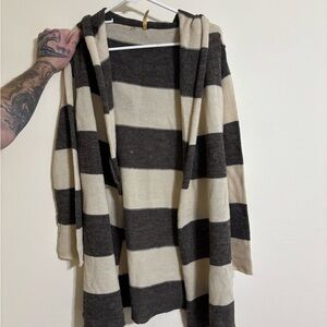 Elan Black and Cream Knit Cardigan